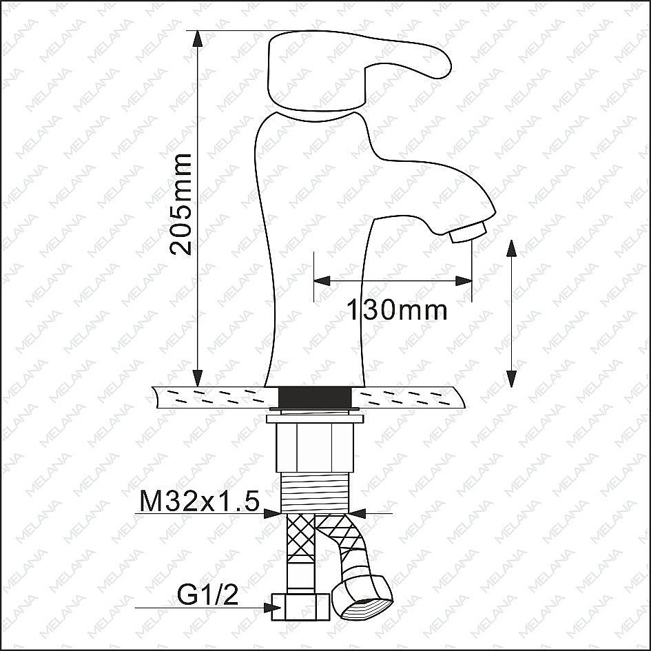 Смеситель для раковины Melana F-002CBK черный купить в интернет-магазине сантехники Sanbest