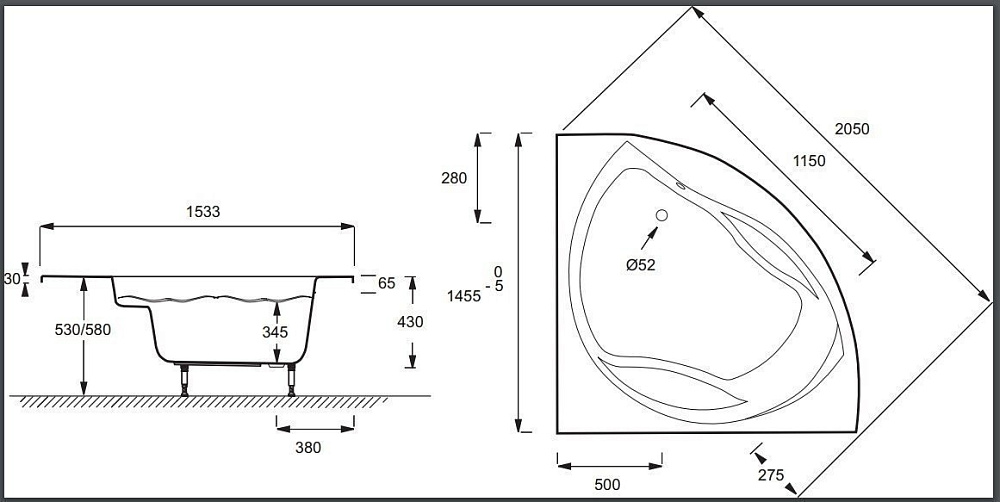 Ванна Jacob Delafon PRESQU`ILE E6045-00 145х145 купить в интернет-магазине Sanbest