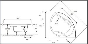 Ванна Jacob Delafon PRESQU`ILE E6045-00 145х145 купить в интернет-магазине Sanbest