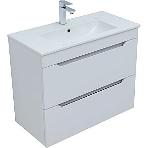 Тумба с раковиной Aquanet Практика 80 330459 белая матовая для ванной в интернет-магазине Sanbest