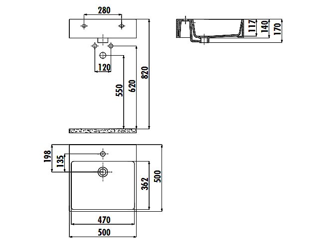 Раковина Creavit Next 50 NX256-NA00белая, декор золото купить в интернет-магазине Sanbest
