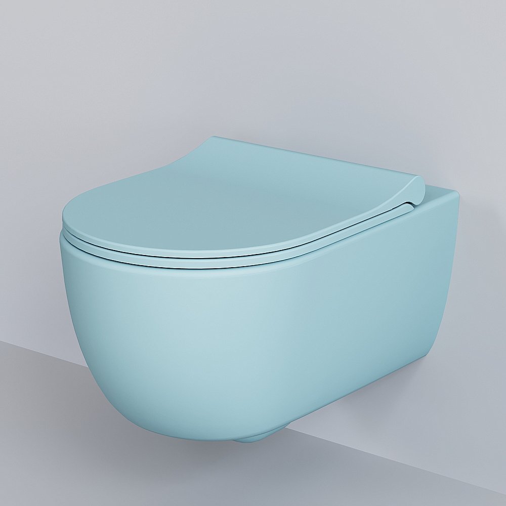 Унитаз подвесной Ambassador Abner 103T20801R голубой матовый купить в интернет-магазине Sanbest