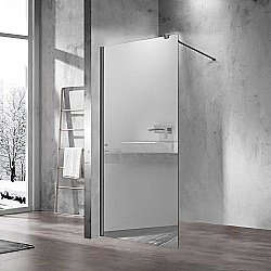 Душевое ограждение Vincea Walk-In VSW-1H100MRGM 100 стекло зеркальное/профиль вороненая сталь купить в интернет-магазине Sanbest