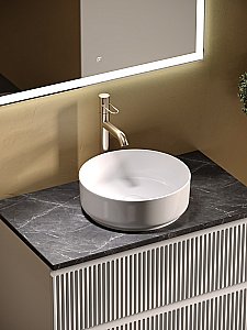 Тумба с раковиной Sancos SNOB R 80 со столешницей, белая матовый для ванной в интернет-магазине Sanbest