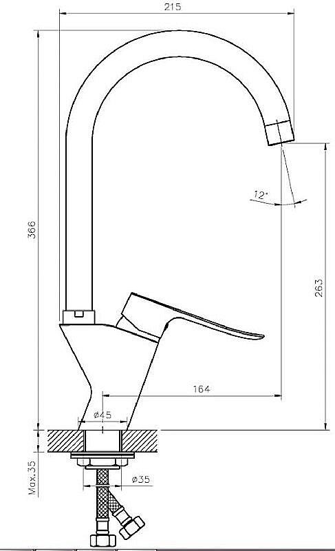 Смеситель для кухни Agger Nice A2500200 купить в интернет-магазине сантехники Sanbest