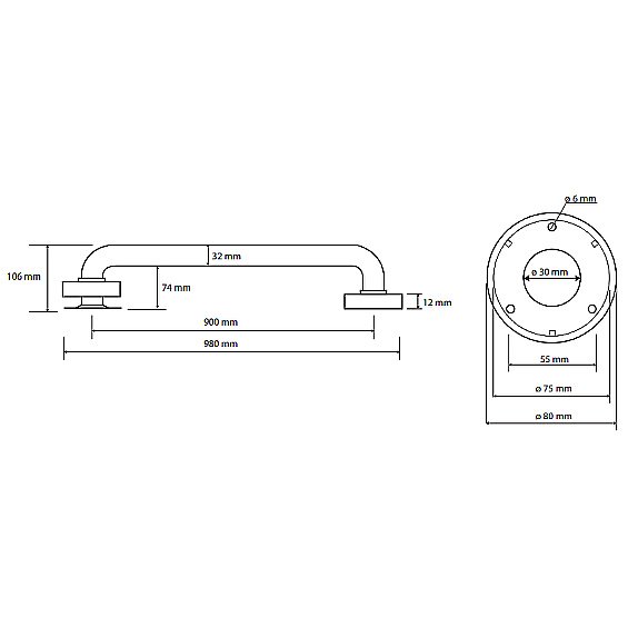 Поручень Bemeta Help 301100903 белый купить в интернет-магазине сантехники Sanbest