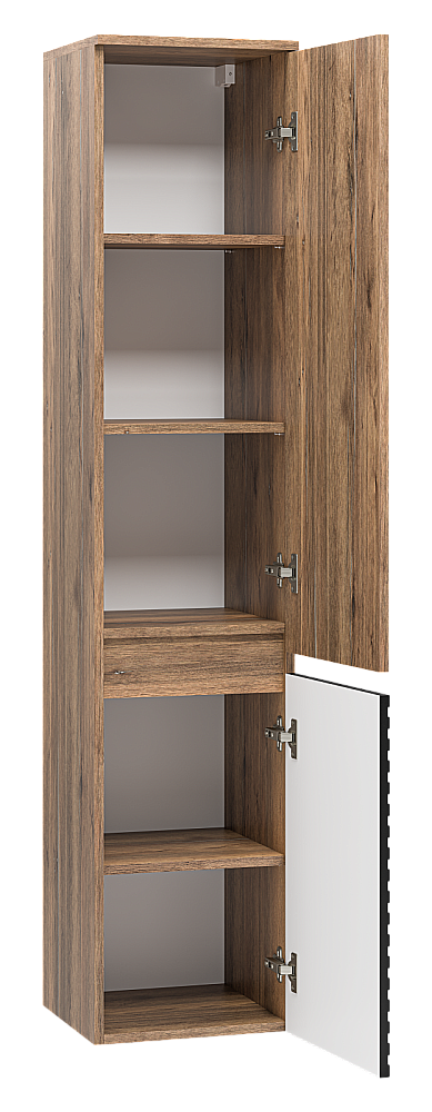 Пенал Brevita Дакота 35 DAK-050350-19/02 черный/темное дерево для ванной в интернет-магазине сантехники Sanbest