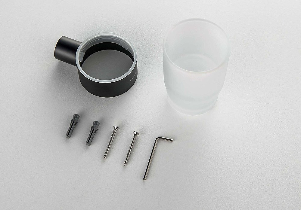 Стакан Aquatek Лира AQ4404MB стекло матовое/черный матовый купить в интернет-магазине сантехники Sanbest