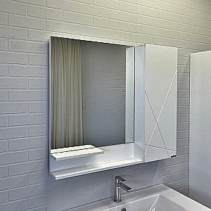 Зеркало со шкафом Comforty Мерано 00-00010664 90 белый матовый в ванную от интернет-магазине сантехники Sanbest