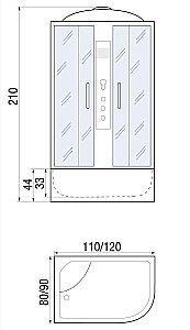 Душевая кабина RIVER DUNAY 44 120х80 стекло тонированное купить в интернет-магазине Sanbest
