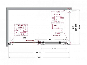Душевой уголок BelBagno Marino 2-AH-1 140x80 стекло прозрачное/профиль хром купить в интернет-магазине Sanbest
