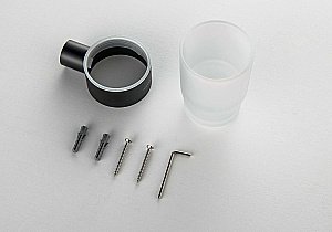 Стакан Aquatek Лира AQ4404MB стекло матовое/черный матовый купить в интернет-магазине сантехники Sanbest