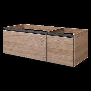 Тумба с раковиной Armadi Art QUATRO 2 120 WILLOW/профиль ANTHRACITE/раковина белая L-R для ванной в интернет-магазине Sanbest