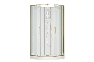 Душевая кабина Royal Bath BERN RB90HK-WT- GD 90x90 стекло прозрачное/профиль золотой купить в интернет-магазине Sanbest