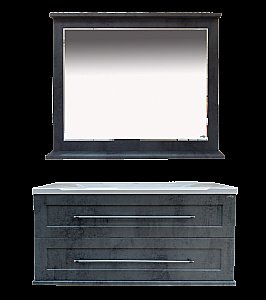 Зеркало Misty Марта 100x72 темный бетон в ванную от интернет-магазине сантехники Sanbest