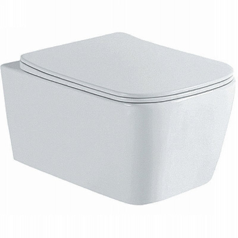 Унитаз подвесной Aquatek Либра New AQ1148N-00 белый, с крышкой микролифт, безободковый купить в интернет-магазине Sanbest