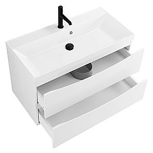 Тумба с раковиной Belbagno MARINO 80 2C-SO/BB800/450-LV-MR-AST Bianco Lucido для ванной в интернет-магазине Sanbest