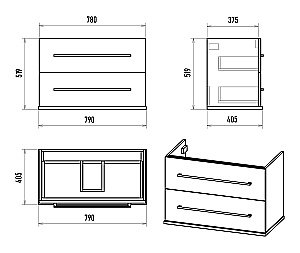 Тумба с раковиной Misty Модерн - 80 П-Мод09080-011Пр белая для ванной в интернет-магазине Sanbest