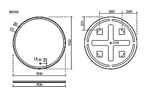 Зеркало Sancos Bella BE900 белое в ванную от интернет-магазине сантехники Sanbest