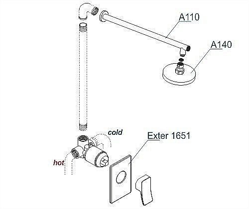 Душевая система WasserKRAFT Exter 1600 A12610 купить в интернет-магазине сантехники Sanbest