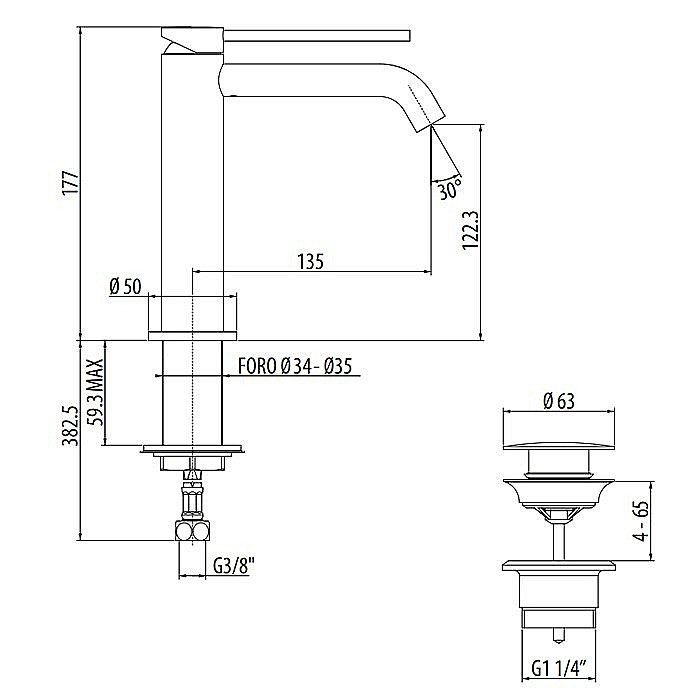 Смеситель для раковины Gattoni Circle Two 9144/91C0 купить в интернет-магазине сантехники Sanbest