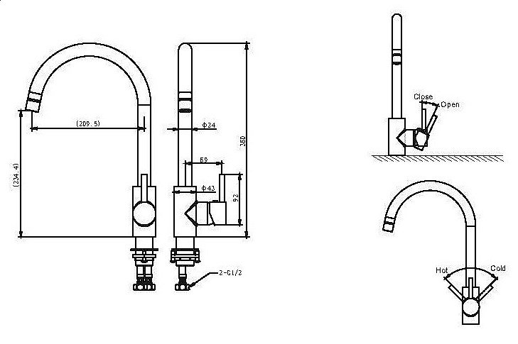 Смеситель для кухни Bravat SLIM F7332366CP-RUS купить в интернет-магазине сантехники Sanbest