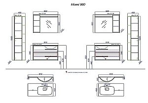 Пенал Aqwella Майами 40 для ванной в интернет-магазине сантехники Sanbest