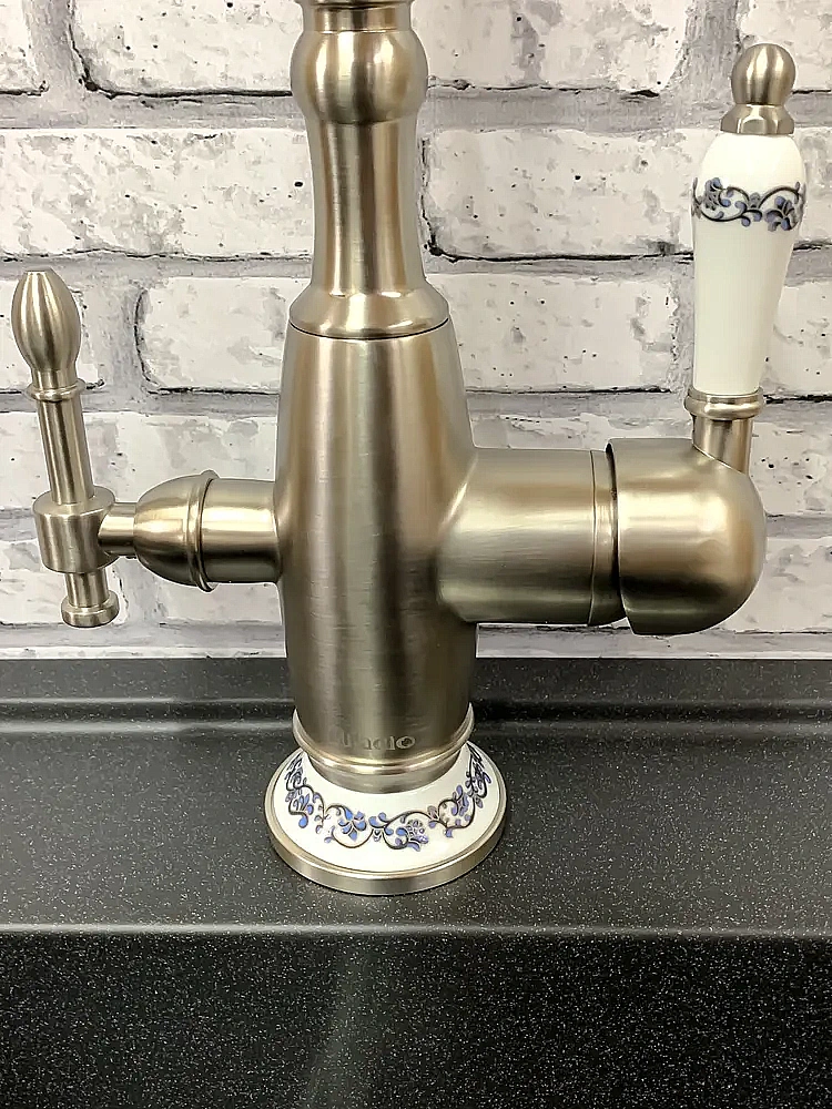 Смеситель для кухни Milacio Castellon Ceramic MC.514.SN сатин купить в интернет-магазине сантехники Sanbest