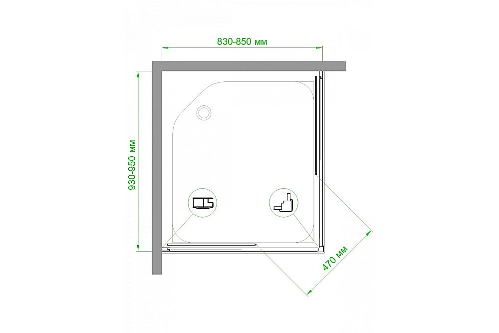 Душевой уголок Royal Bath RB9585HPD-C-BL 85х95 матовый купить в интернет-магазине Sanbest