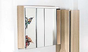 Зеркальный шкаф Armadi Art Vallessi дуб светлый фактурный 100 купить в интернет-магазине сантехники Sanbest