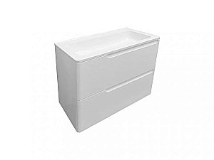 Тумба с раковиной Эстет Kare Luxe 70 подвесная 2 ящика/любой цвет тумбы и раковины под заказ для ванной в интернет-магазине Sanbest