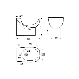 Биде Sanita Luxe Infinity INFSLBI01 белое купить в интернет-магазине Sanbest