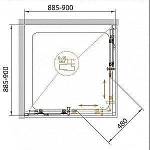Душевой уголок Cezares Eco 90х90 ECO-A-2-90-P-Cr стекло матовое рифленое/профиль хром купить в интернет-магазине Sanbest