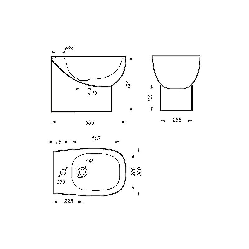 Биде Sanita Luxe Infinity INFSLBI01 белое купить в интернет-магазине Sanbest