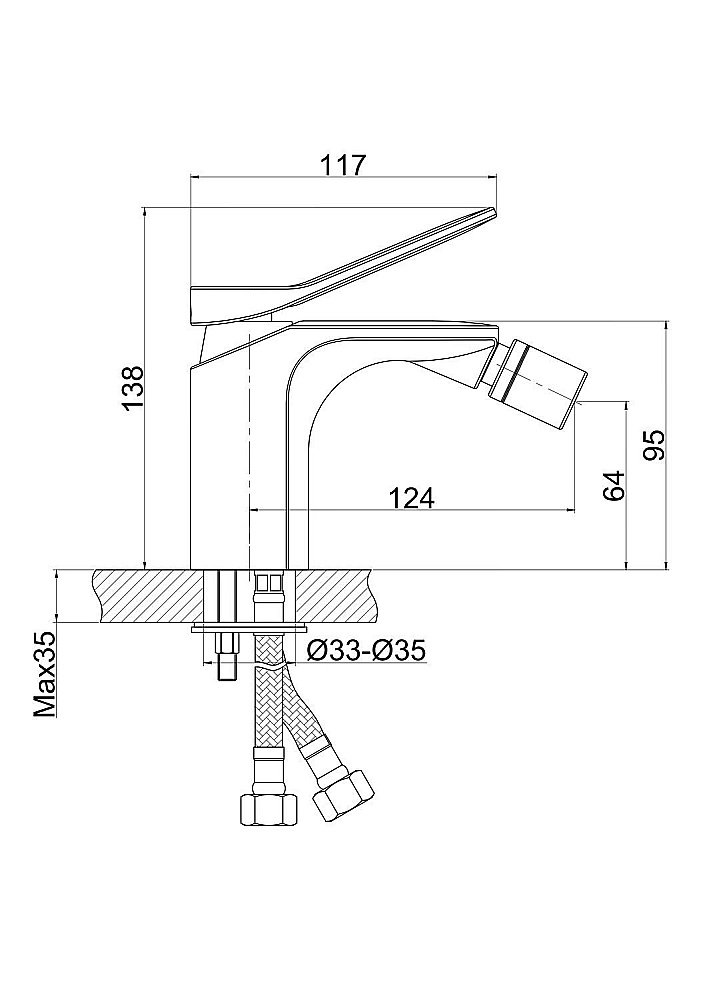 Смеситель для биде Cersanit ODRA 63053 купить в интернет-магазине сантехники Sanbest