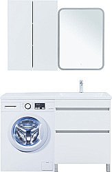 Тумба с раковиной Aquanet Вега 130 329125 белая для ванной в интернет-магазине Sanbest