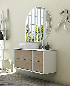 Тумба с раковиной Cezares Bellagio Moderno 100 Rovere Tabacco для ванной в интернет-магазине Sanbest