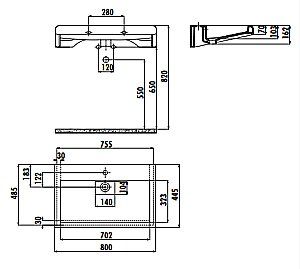Раковина Creavit Epic 80 EP080-00BM00E-0000 базальт матовый купить в интернет-магазине Sanbest