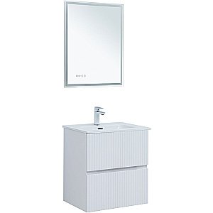 Тумба с раковиной Aquanet Джейн 60 313284 белая матовая для ванной в интернет-магазине Sanbest