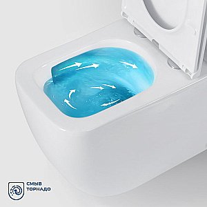 Унитаз напольный BelBagno LUCE-TOR BB2197CP-TOR/SC белый, с крышкой микролифт, с бачком, безободковый, слив-торнадо купить в интернет-магазине Sanbest