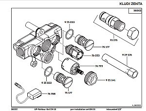 Скрытая часть смесителя Kludi Zenta 38002 купить в интернет-магазине сантехники Sanbest
