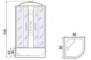 Душевая кабина River DESNA XL 80/43 MT купить в интернет-магазине Sanbest