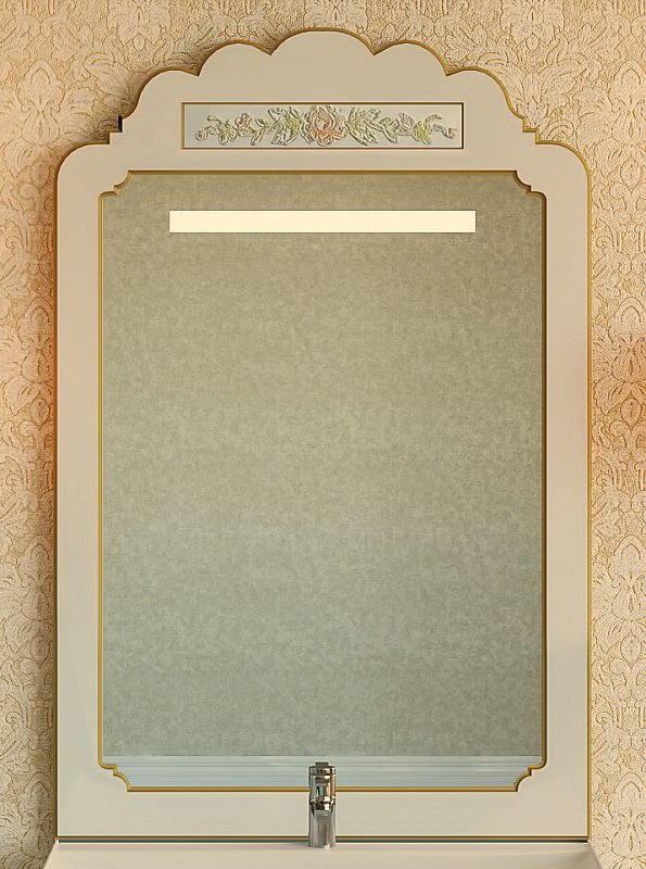 Зеркало Misty Milano 80x108 бежевое патина/декор в ванную от интернет-магазине сантехники Sanbest