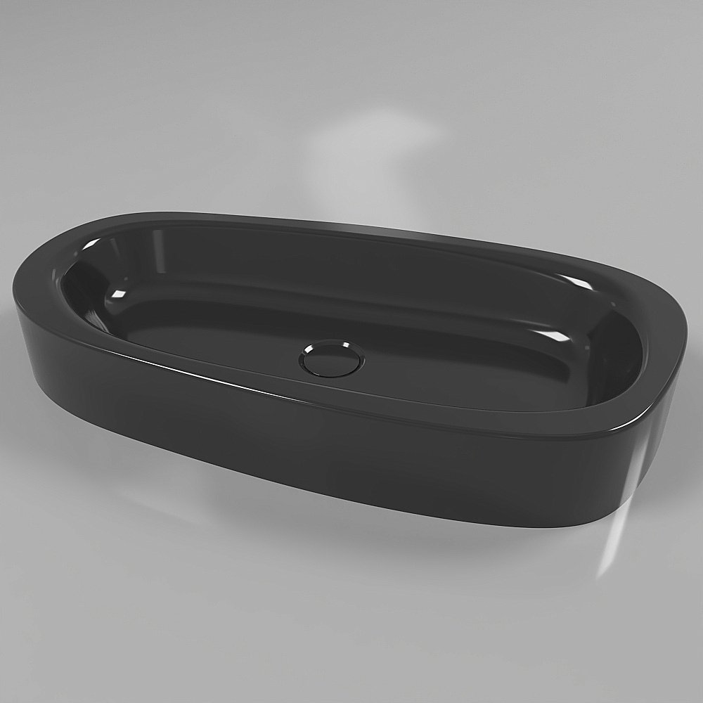 Раковина накладная WhiteCross Moonstone E 70 0731.070035.101 черная купить в интернет-магазине Sanbest