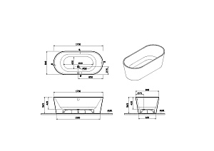 Ванна акриловая Vitra Geo 170x80 купить в интернет-магазине Sanbest