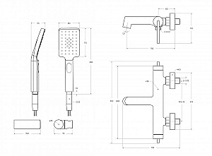 Смеситель для ванны BelBagno ACQUA-VASM/DFS-CRM хром купить в интернет-магазине сантехники Sanbest