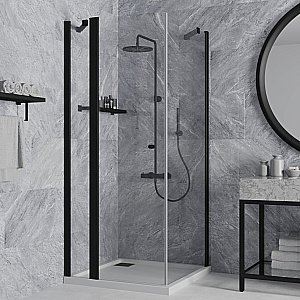 Душевой уголок PAINI Cox 78YO9090 90х90 стекло прозрачное/профиль черный купить в интернет-магазине Sanbest