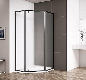 Душевой уголок Cezares Eco 90x90 ECO-O-P-1-90-P-NERO стекло матовое рифленое/профиль черный матовый купить в интернет-магазине Sanbest