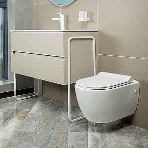 Унитаз Boheme Bianca 963-SET-W безободковый, с крышкой микролифт, белый глянцевый купить в интернет-магазине Sanbest