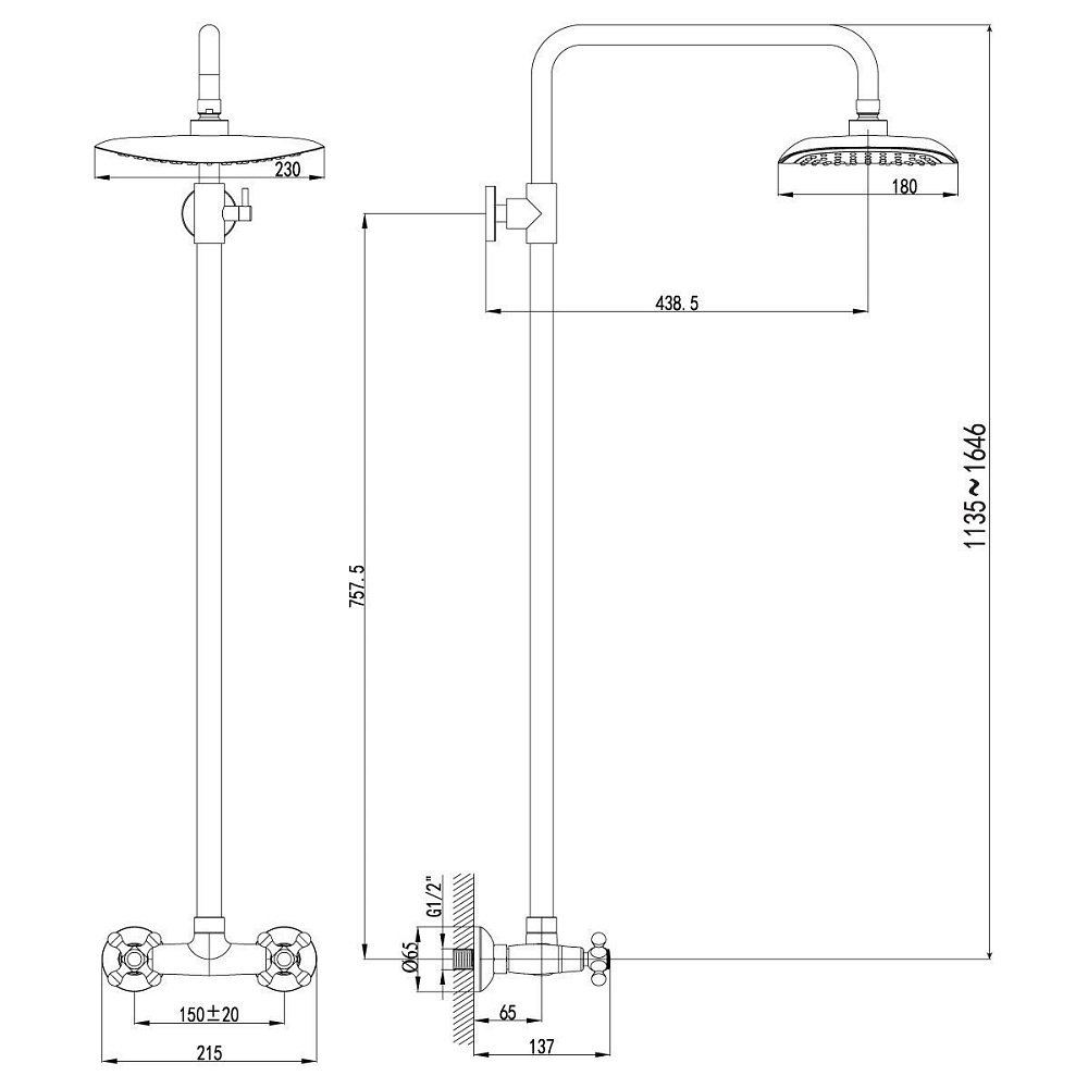 Душевая колонна Lemark Standard LM2160C купить в интернет-магазине сантехники Sanbest